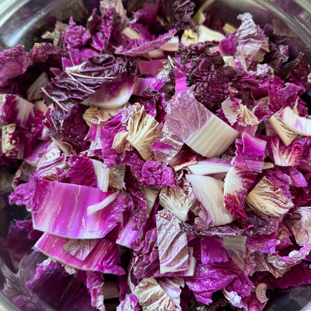 Easy Purple Kimchi with Persimmon